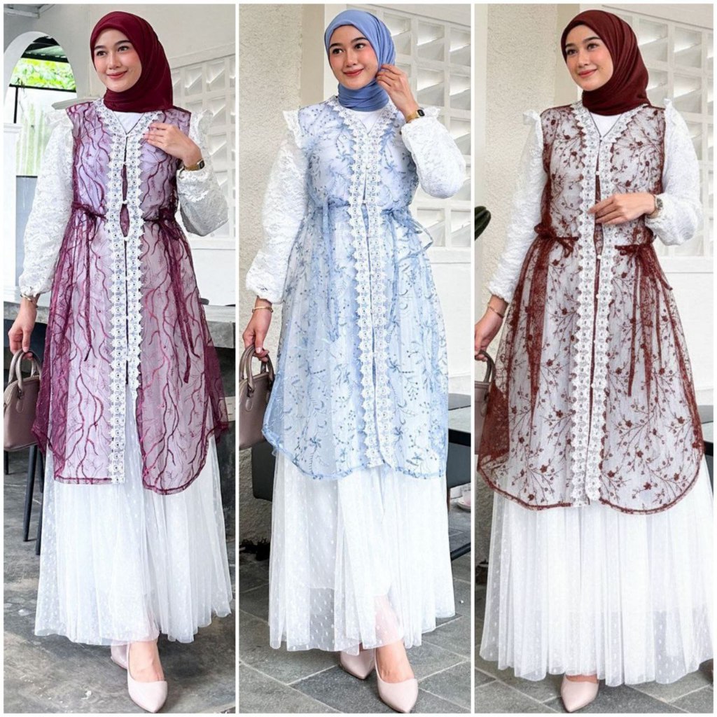 Jual One Set Gamis Lebaran Namira Series Gamis Brukat Kondangan ...