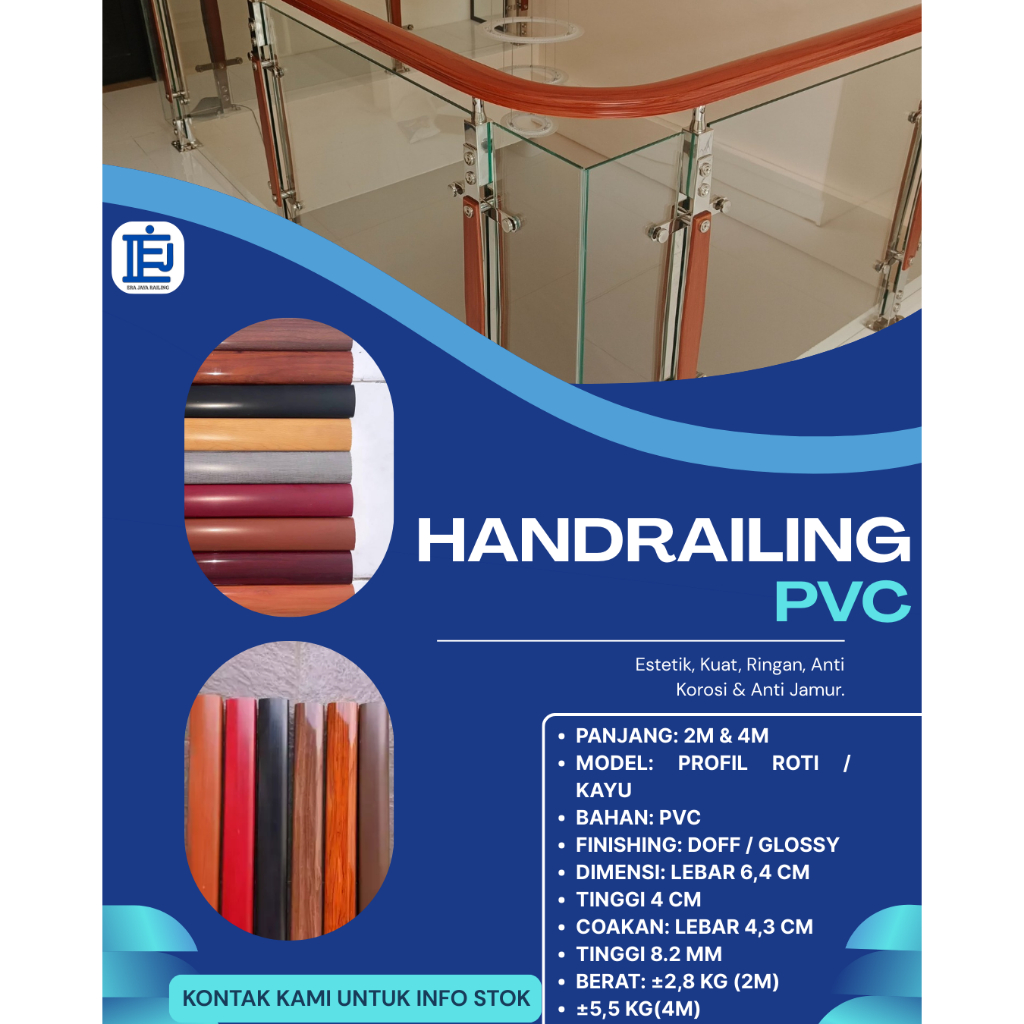 Jual HANDLE TANGGA PVC / HANDRAILING PVC / HAND RAILING PVC / HANDLE ...