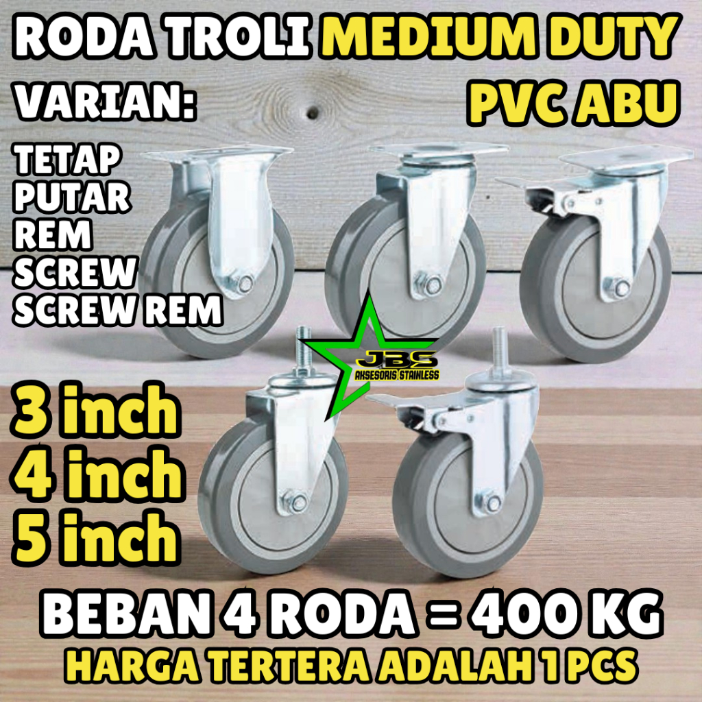 Jual RODA TROLLEY TROLI TPR 3