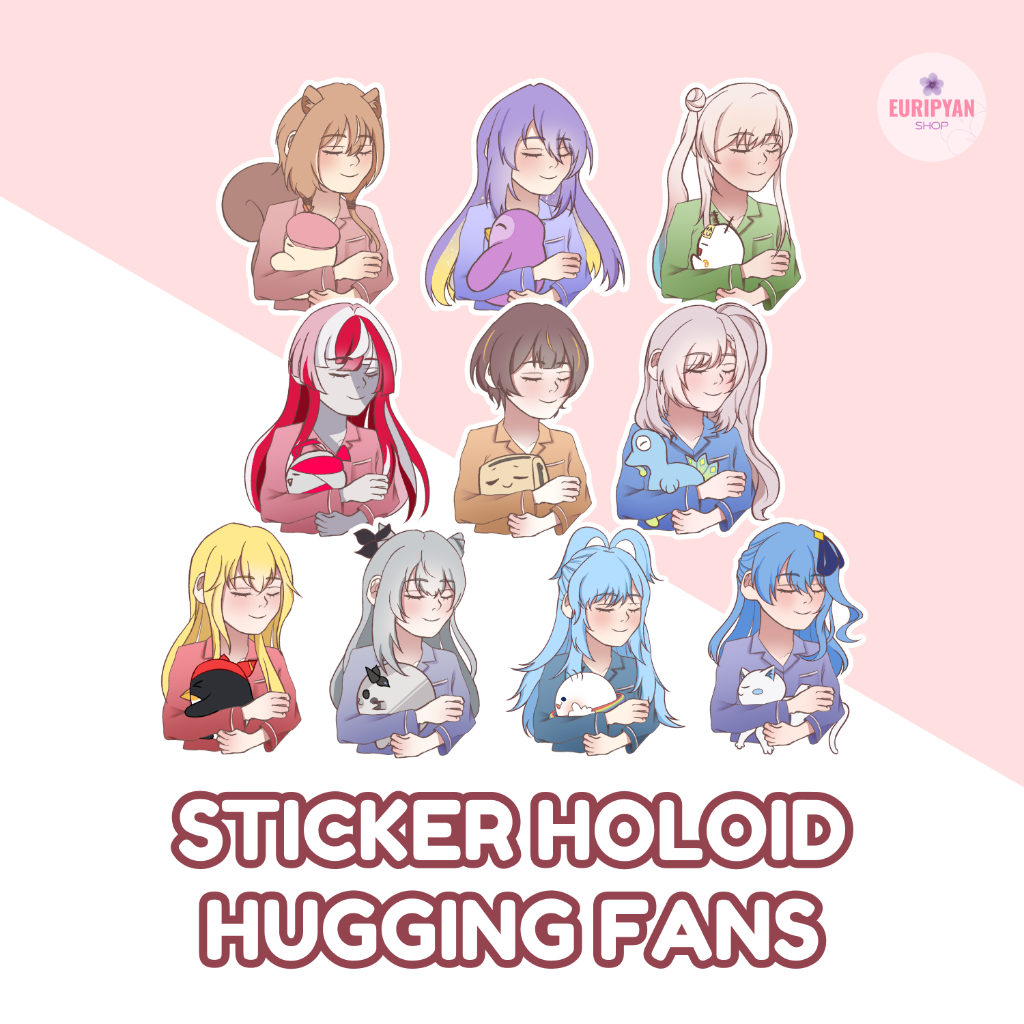 Jual Stiker Vinyl Hololive Indonesia Hugging Fans | Vtuber Risu Moona ...