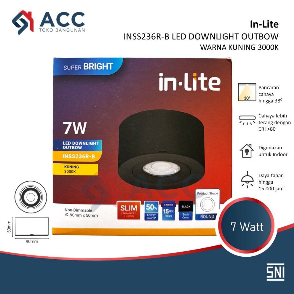 Jual INLITE INSS236R 7W 7 WATT LED DOWNLIGHT OUTBOW SPOTLIGHT | Shopee ...