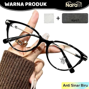 NaraVi Paket Lengkap 2in1 Kacamata Photochromic Anti Radiasi Kacamata Wanita Pria Sunglasses