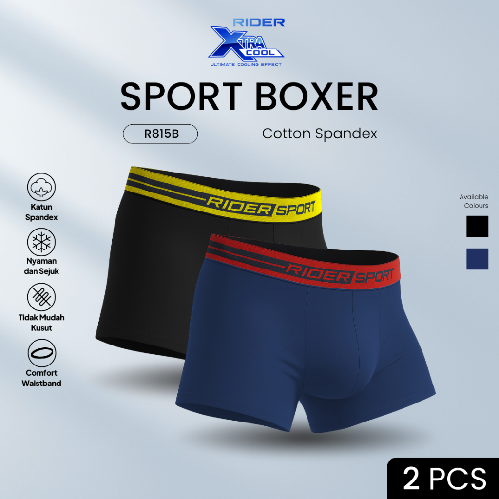 Jual Rider Sport Boxer Brief Katun Spandex - Boxer Pria R815B isi 2 Pcs ...
