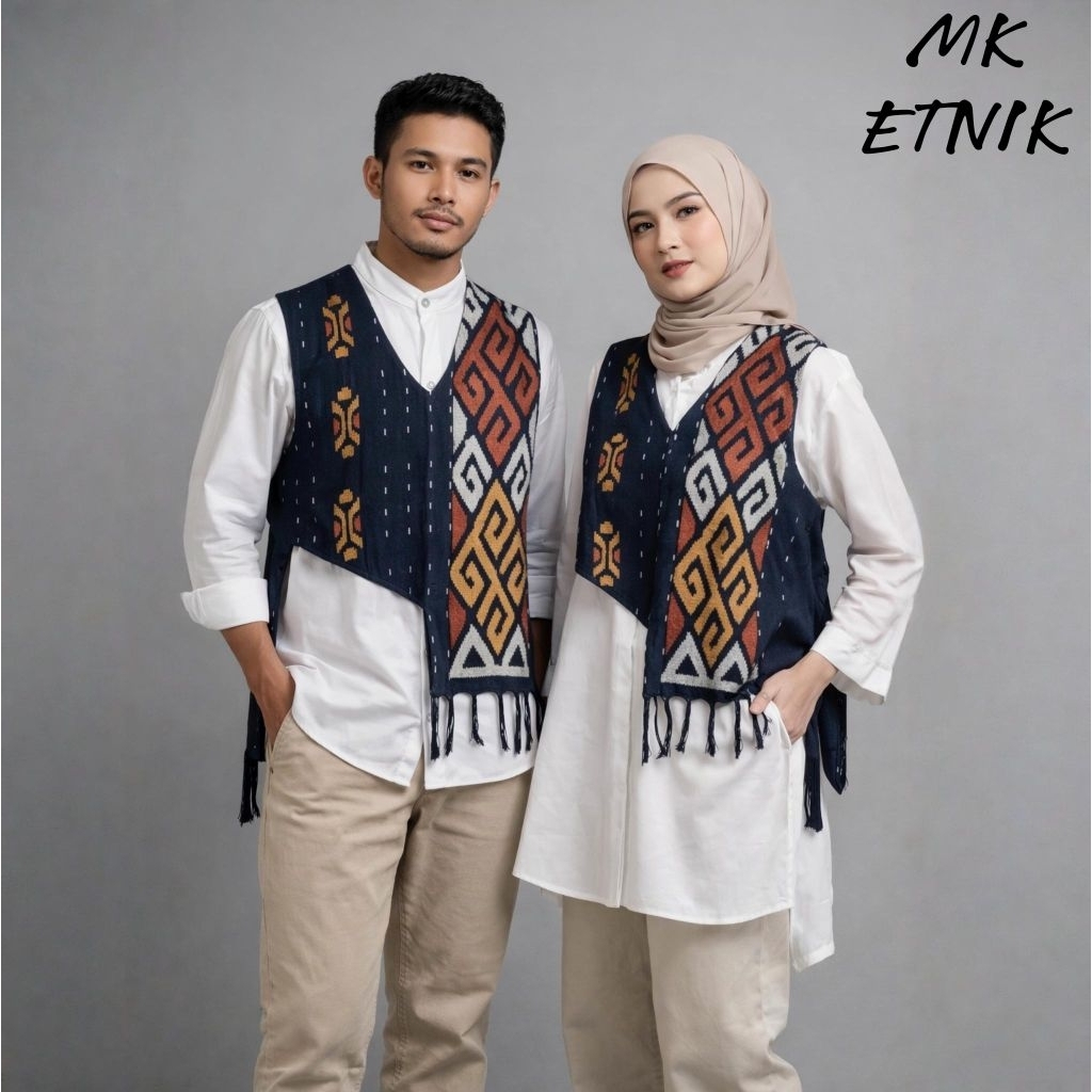 Jual Vest rompi kekinian, bahan tenun ikat asli kombinasi toyobo, untuk ...