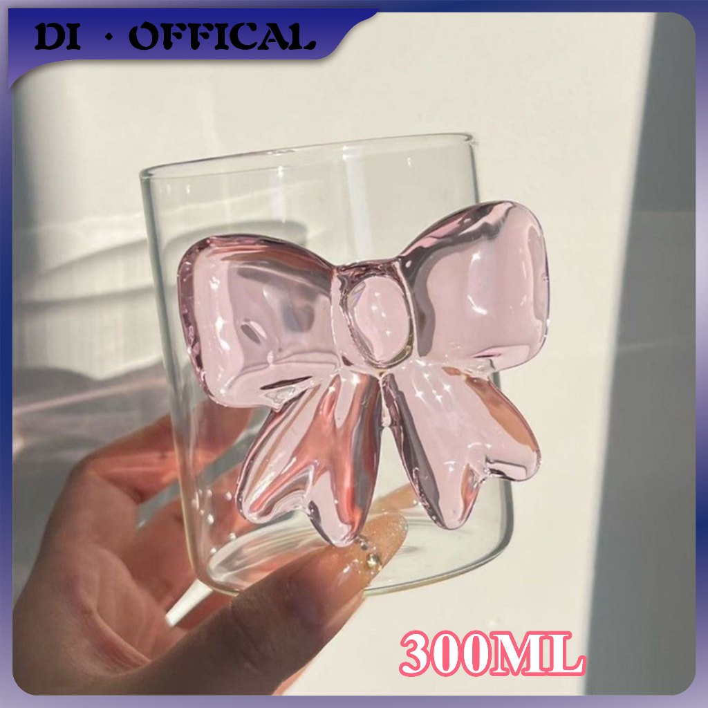 Jual Giant Ribbon Glass Gelas Kaca Pita Bow 300ml Estetik – Gelas Minum ...