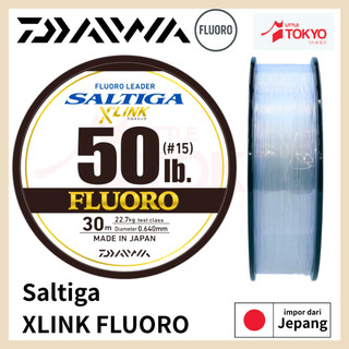 Senar Pancing Leader Daiwa Saltiga X-Link Xlink Fluorocarbon FC Original Made in Japan