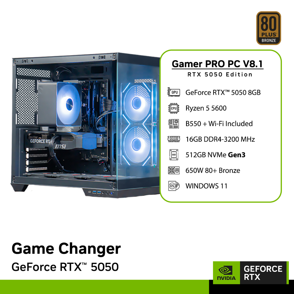 Jual PC Rakitan NVIDIA - Gamer PRO PC V8.1 | GeForce RTX 5050 | Ryzen 5 ...