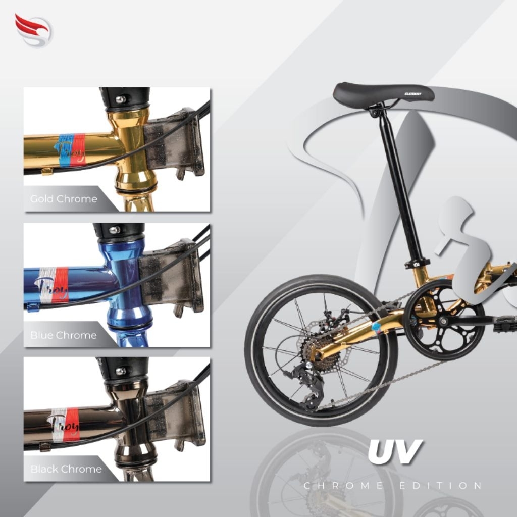 Jual sepeda lipat element Troy UV Steel X10 gradient chromoly 16 ...
