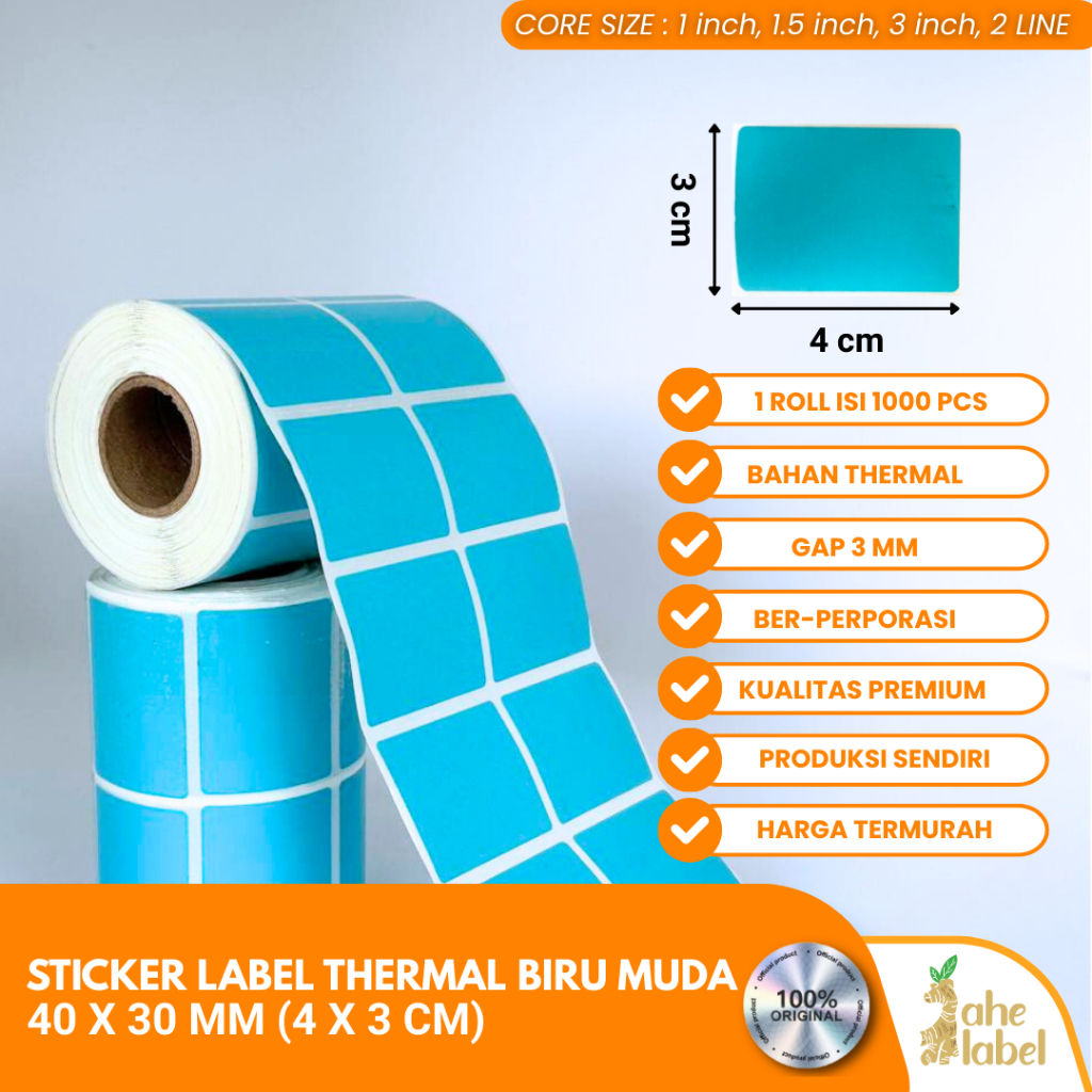 Jual LABEL STIKER THERMAL 40X30 MM LABEL BARCODE THERMAL 40X30 MM 2 ...