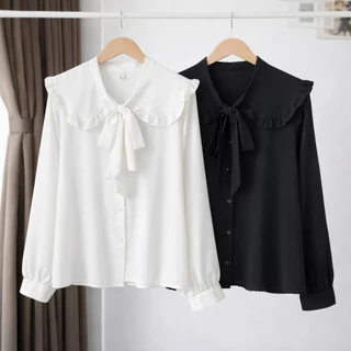 Vallina Outfit Sherly Top Blouse Korean Atasan Kemeja Remaja Wanita Muslim Polos Kekinian Premium