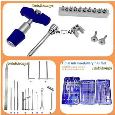 Jual Orthopedic Surgical Tibial Interlocking Nail Set Bone ...
