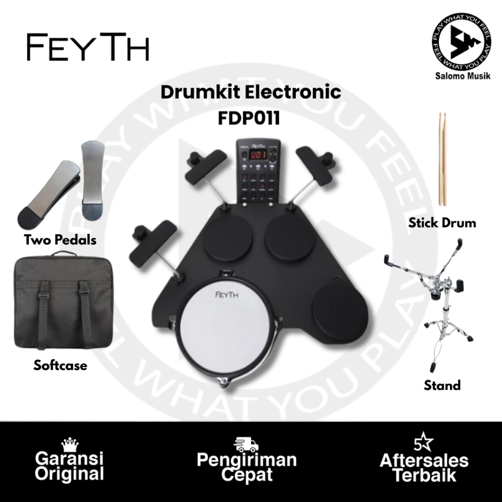 Jual Drumkit Electronic Feyth FDP011 7Piece Compact Original | Shopee ...