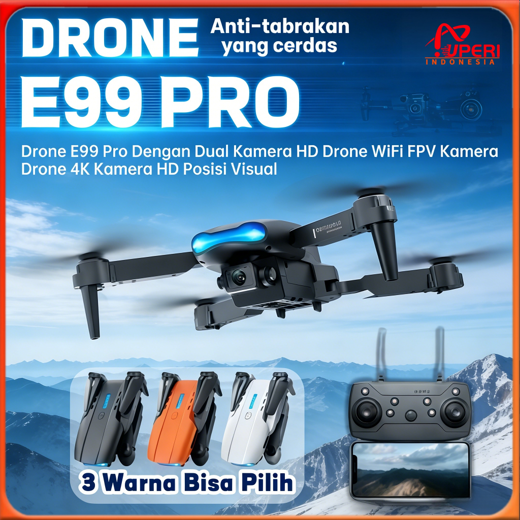 Jual Drone E99 Pro Dengan Dual Kamera HD Drone WiFi FPV Kamera Drone 4K ...