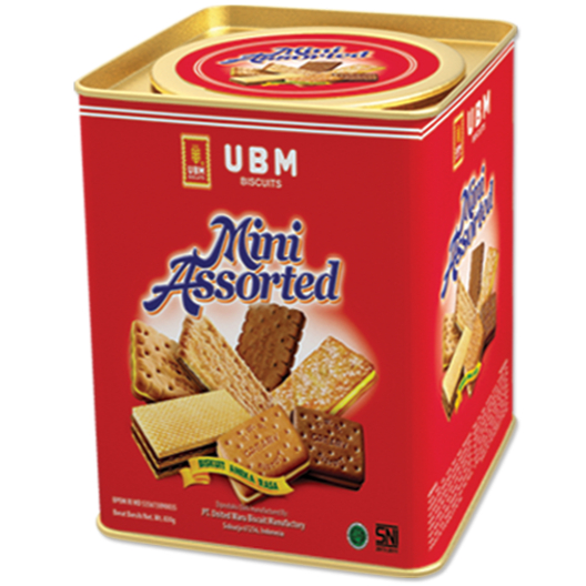 Jual UBM Biscuit Mini Assorted 830g Kaleng Segi Biskuit Assorted ...
