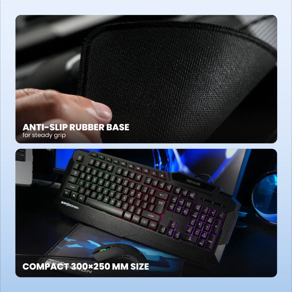 Rexus Warfaction VR1 Keyboard Mouse Gaming Combo - Free Gaming Mousepad (4)