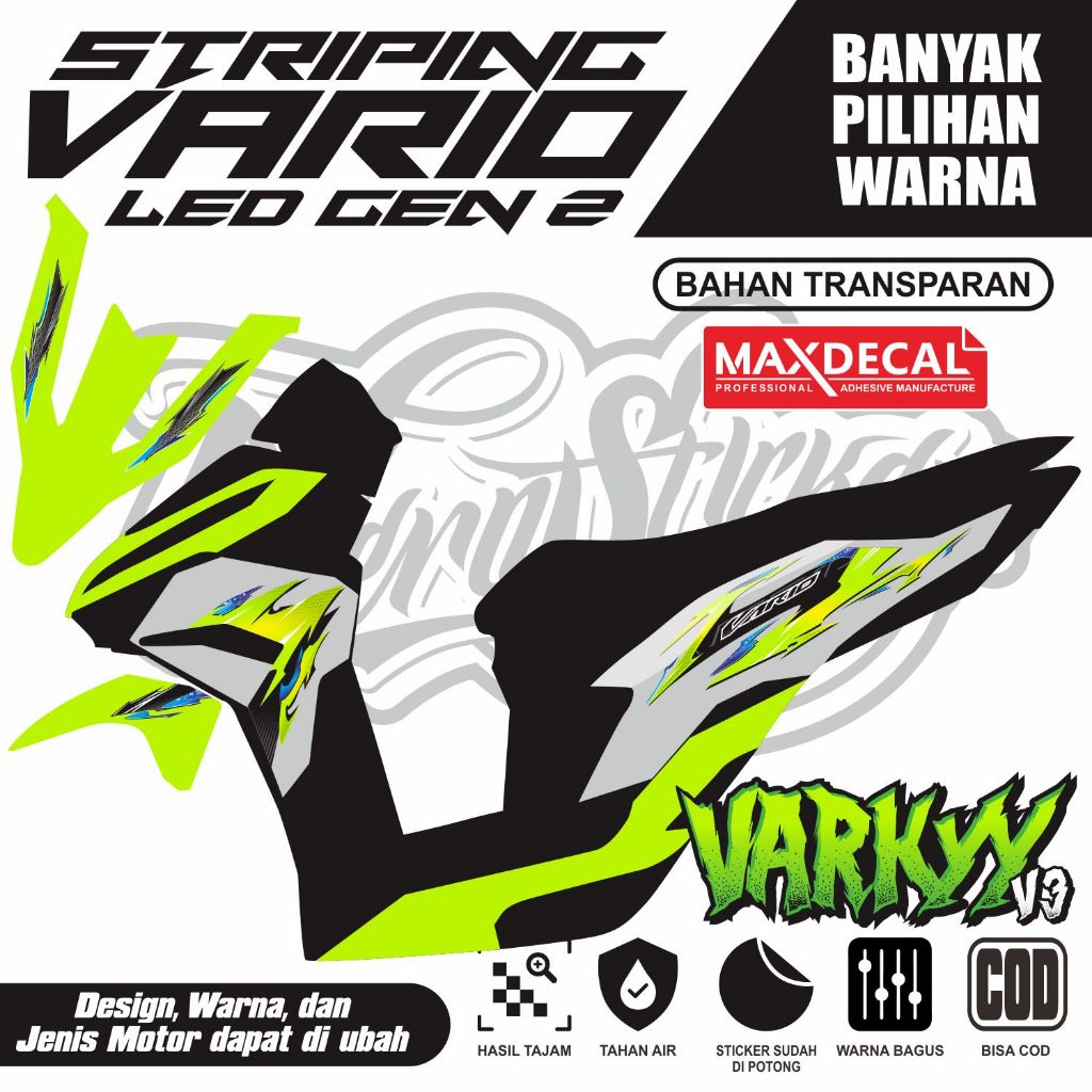 Jual STRIPING TRANSPARAN UV VARIO 125 LED NEW GEN 2 VARKYY VOL.3 V3 ...