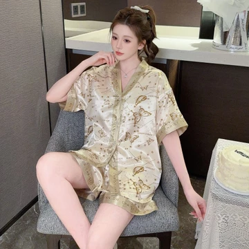 SS6 Pendek Setelan Baju Tidur Piyama Wanita Dewasa Satin Premium Lengan Pendek Celana Pendek