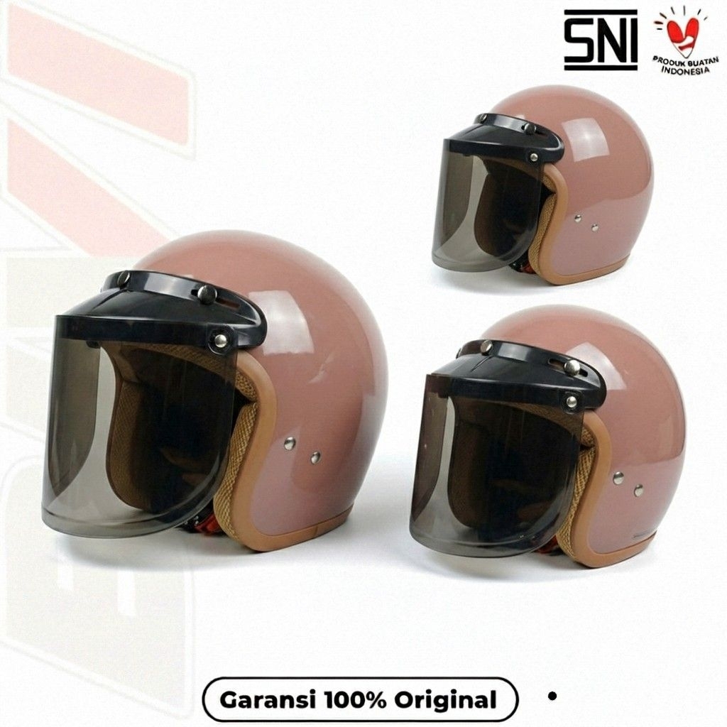 Helm Bogo Bivi Premio List Warna Polos Half Face Sni Pria-wanita Dewasa Hijab - foto 5
