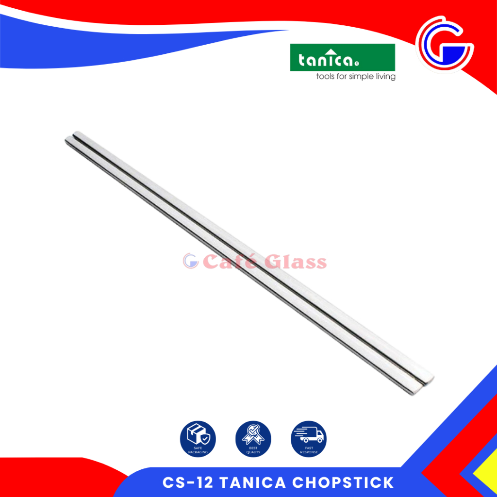 Tanica Cs-12 Chopstick - Sumpit Makan Stainless Steel Anti Karat - Sumpit Korea Pipih Logam Premium