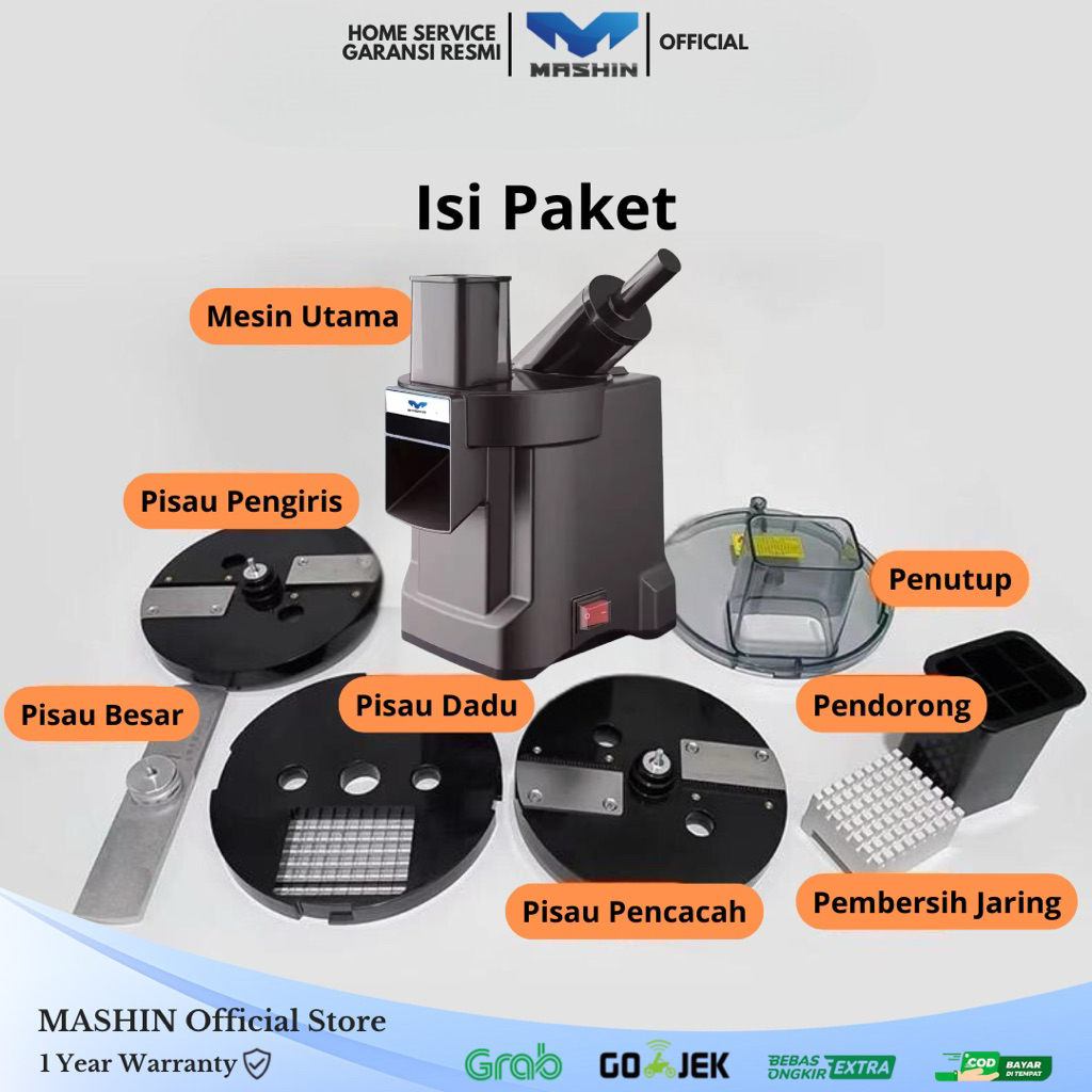 Mashin - Mesin Potong Sayur Elektrik Multifungsi Kentang Dadu, Mustofa, Wortel, - foto 5