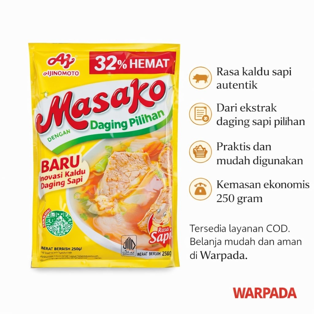 Jual Masako Sapi Isi 250 Gram - Kaldu Masakan Penyedap Rasa Gurih dan ...