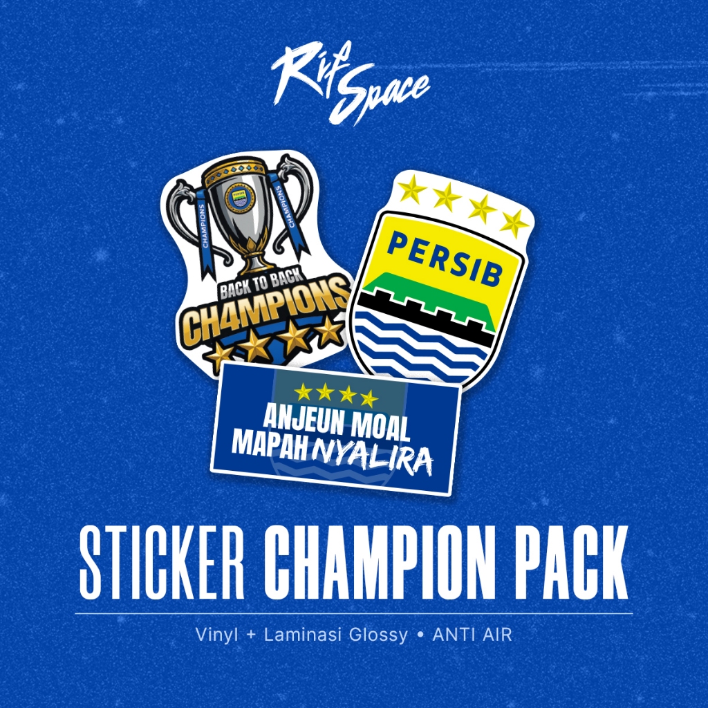 Jual Stiker Persib Bandung Back to Back Champion Waterproof - Bobotoh ...