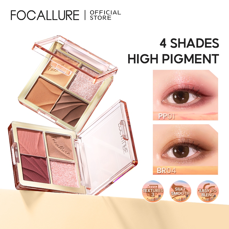 FOCALLURE#AmberGold Streamer City Amber Eyeshadow Palette High Pigment Silky Smooth Easy To Blend Long Wear Waterproof Easy To Take