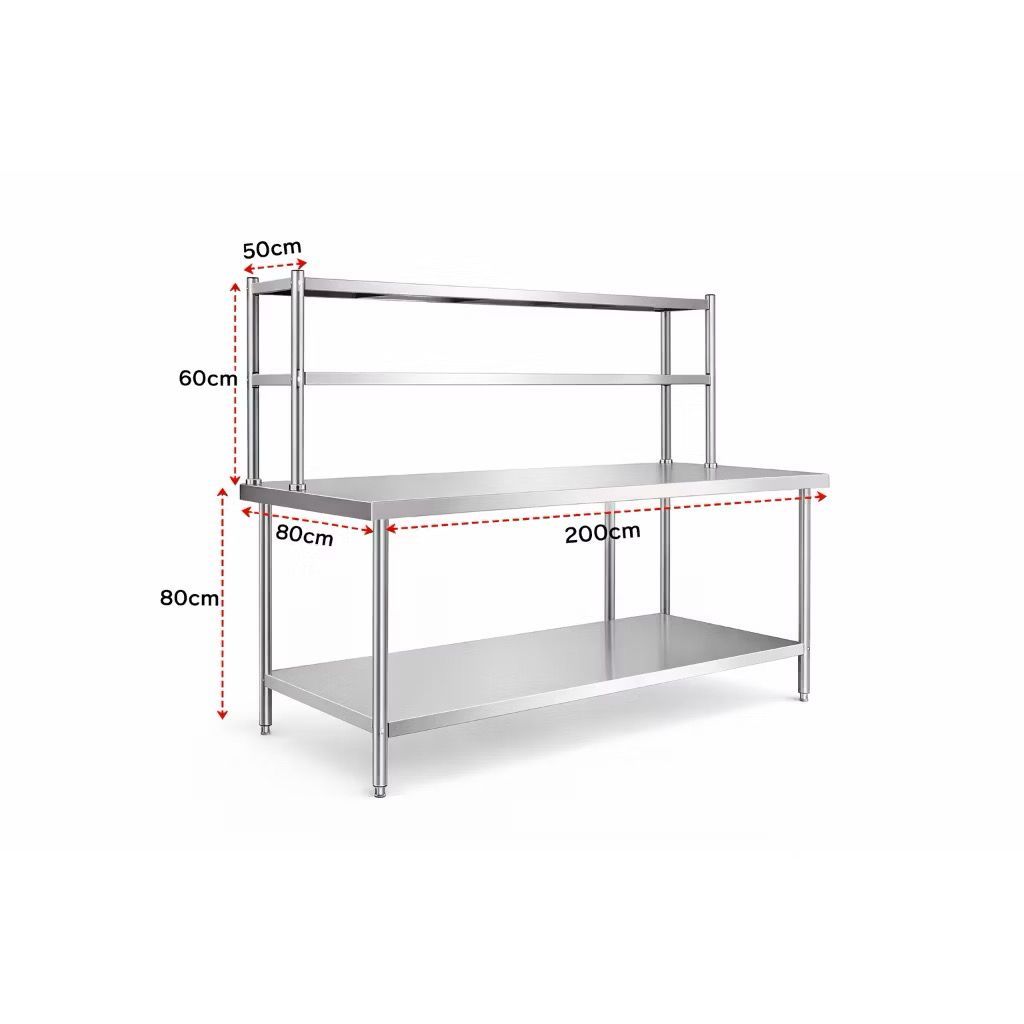 Jual Meja Rak Tingkat 4 Susun 200cm untuk keperluan DAPUR MBG | Shopee ...