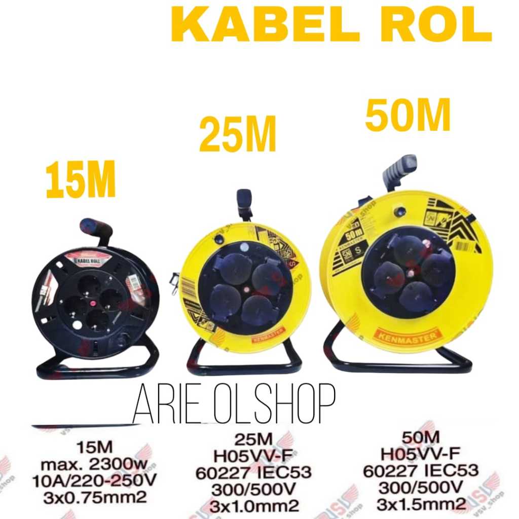 Jual KENMASTER KABEL ROLL 15 Meter/25 METER 4 LUBANG SNI/ KABEL ...