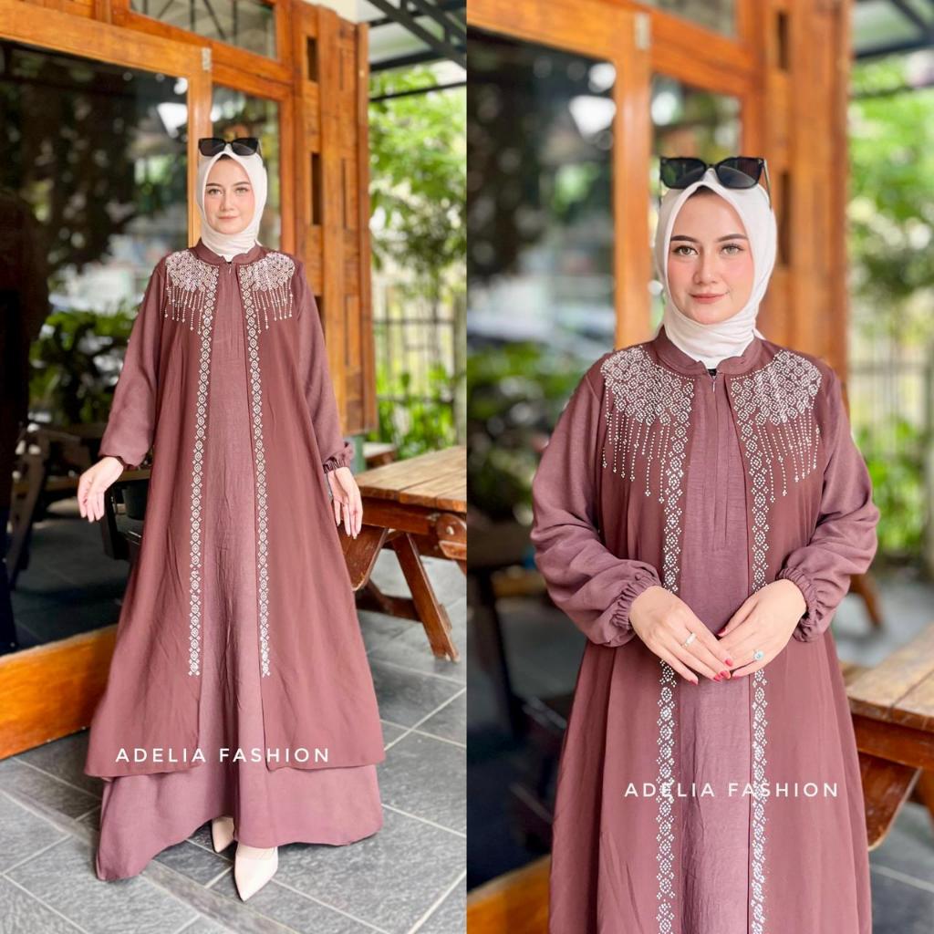 LGN - BAJU GAMIS CLEO DRESS  CERUTY BABY DOLL PREMIUM PAYET SWAROVSKY MODEL ELEGAN DAN TRENDY