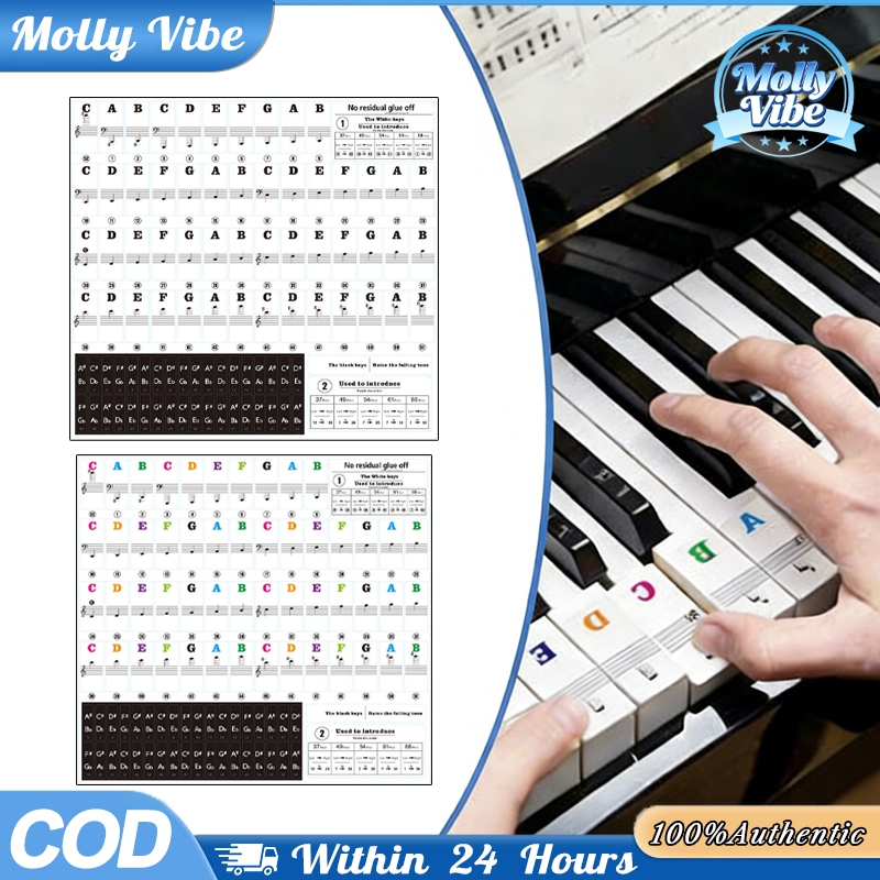 Jual Sticker Tuts Piano Keyboard 37/49/54/61/88 Key Stiker Label Not ...