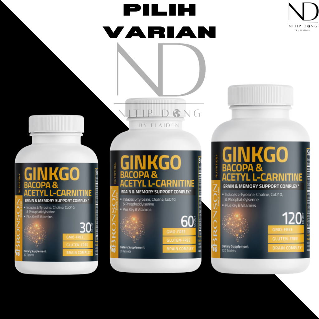 ginkgo biloba and acetyl l carnitine Jual Ginkgo Bacopa & Acetyl L-Carnitine Bronson - Brain & Memory Support  Complex