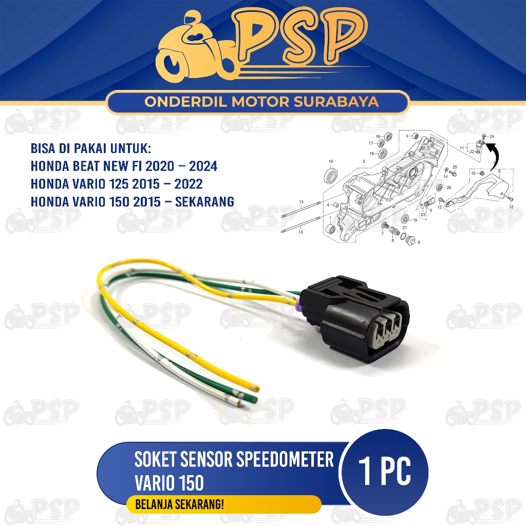 Jual Soket Sensor Spidometer Vario 150 - Kabel Socket Sensor ...
