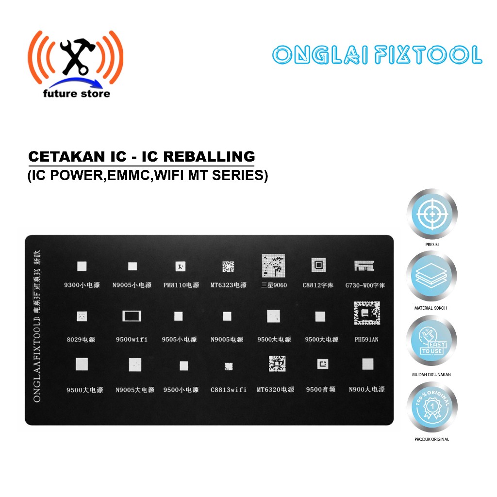 Jual STENCIL IC ONGLAI FIXTOOL IC POWER EMMC WIFI MT SERIES STEEL 304 ...