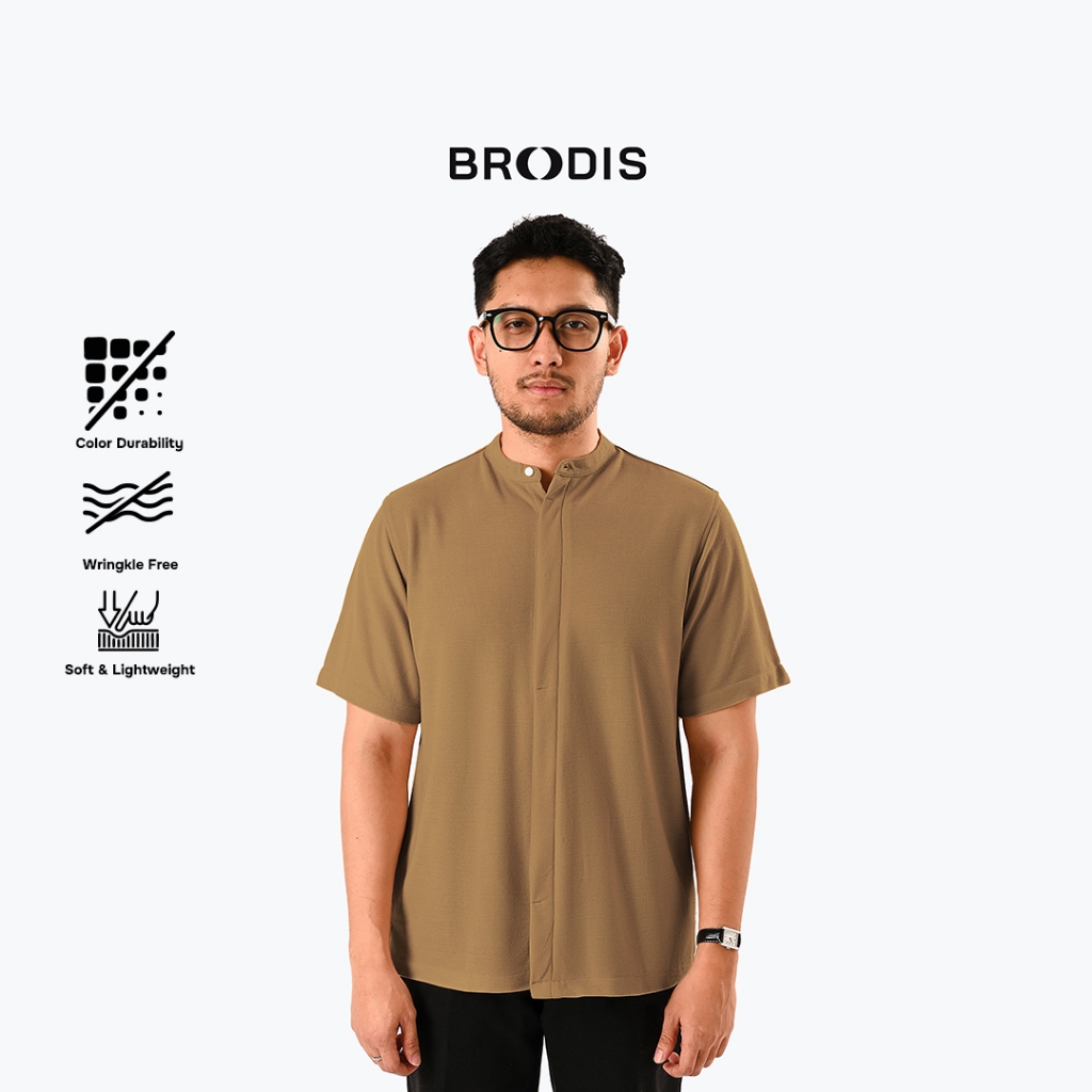 Jual BROODIS Rahzee Koko Pria Modern lengan pendek Kerah Shanghai Anti ...