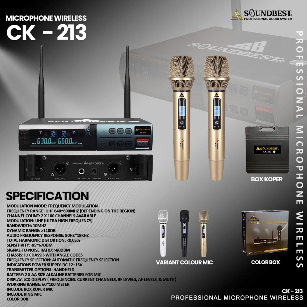 Jual Mic Wireless Soundbest CK 213 Original Soundbest CK213 | Shopee ...