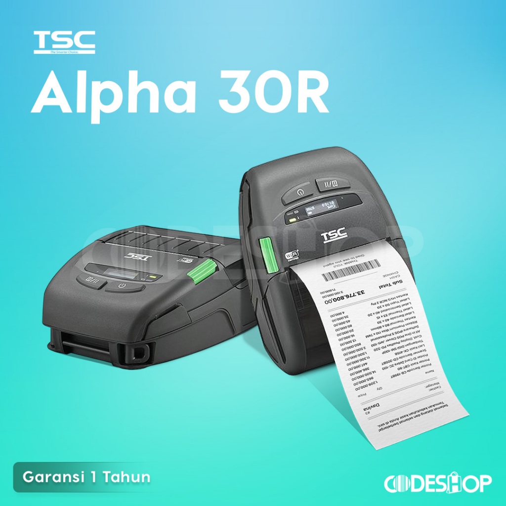 Jual Printer Kasir Mobile Portable TSC Alpha 30R Cetak Kertas Direct ...