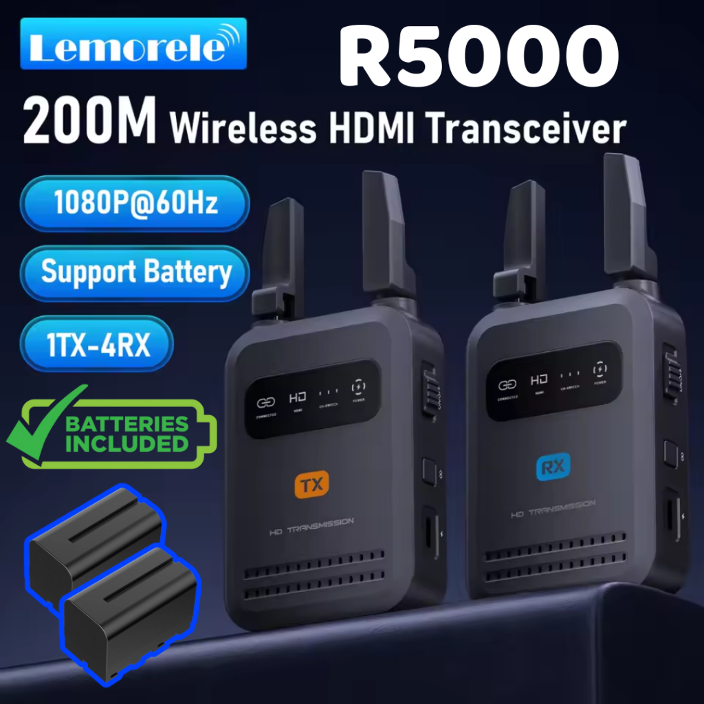 Jual Lemorele R5000 Wireless HDMI Video Transmission Kit 2 Battery ...