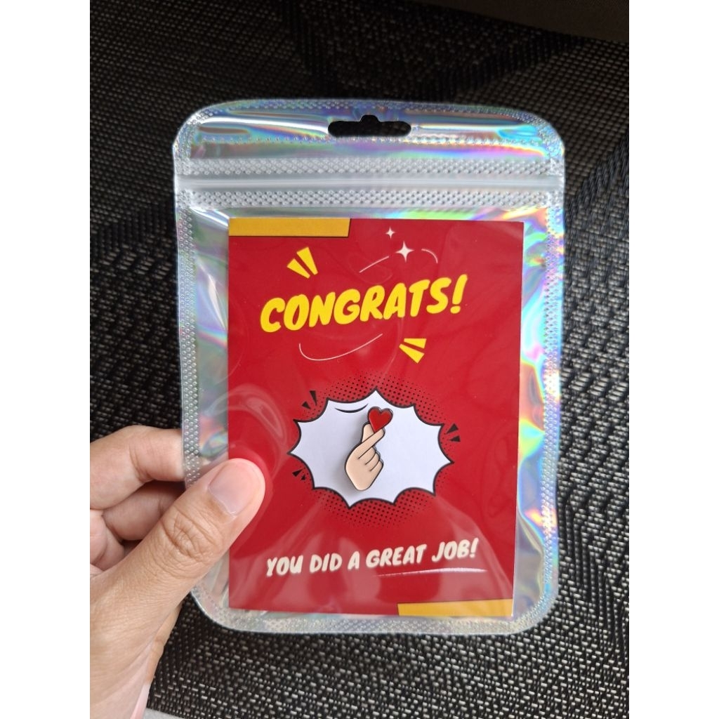 Jual PaperCut Kartu ucapan CONGRATULATION x Pin Enamel SARANGHAE I LOVE ...