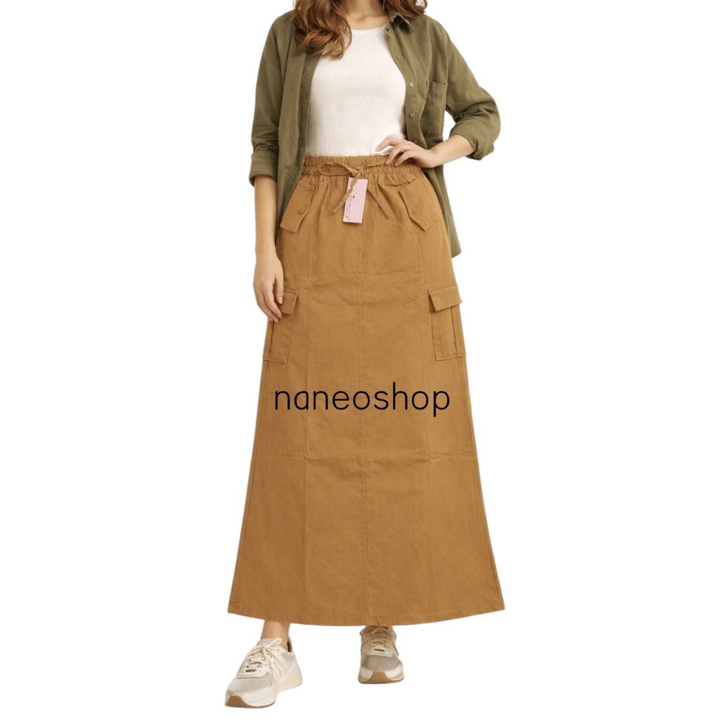 Jual ROk Span Cargo panjang wanita Stretch tebal Simple Me | Shopee ...