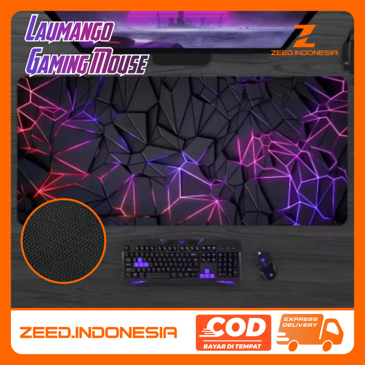 ZEED INDONESIA Laumango Gaming Mouse Pad Desk Mat Anti Slip Colorful Polygonal