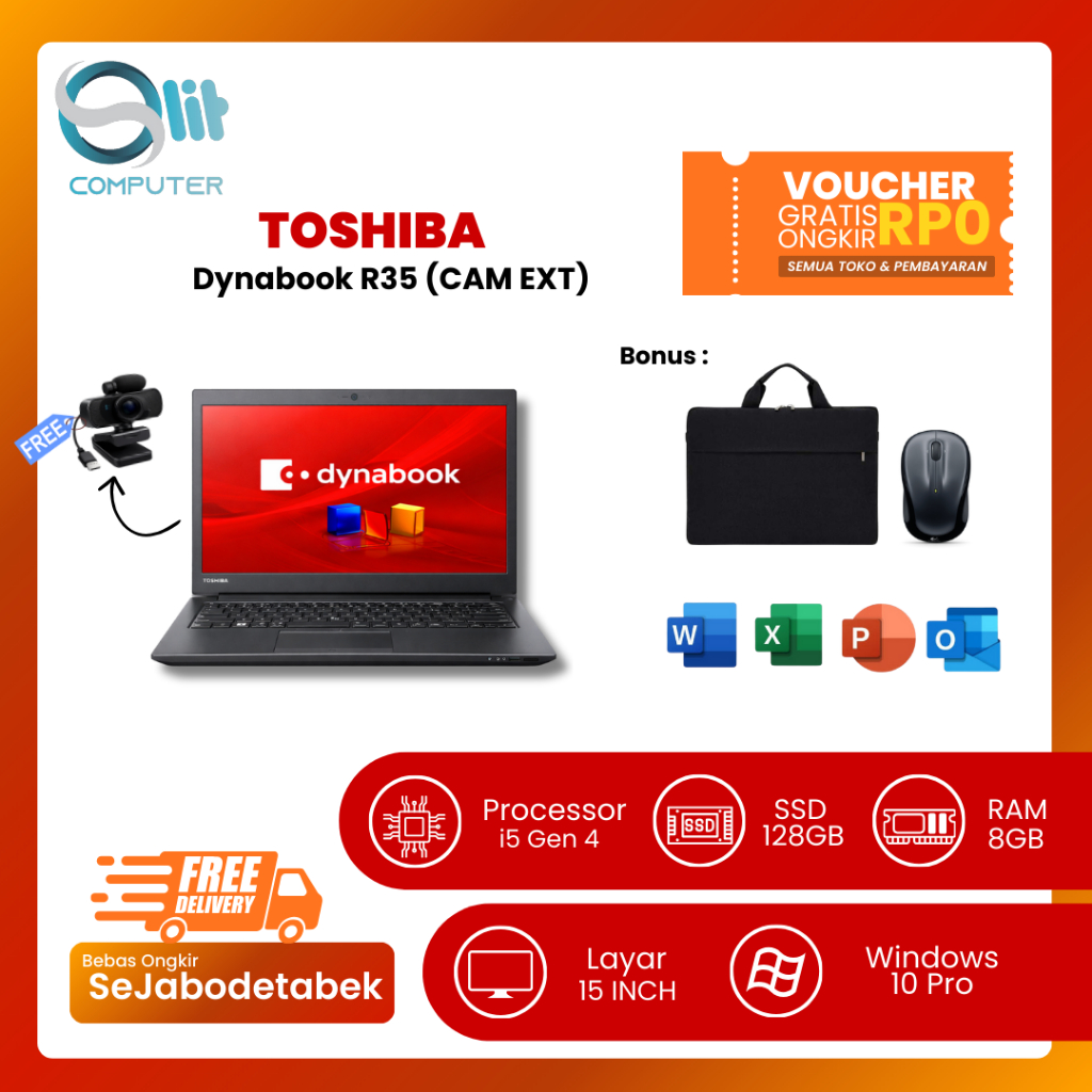 Jual Toshiba Dynabook R35/M – Laptop 15” Siap Kerja | SSD 128 | RAM 8GB ...