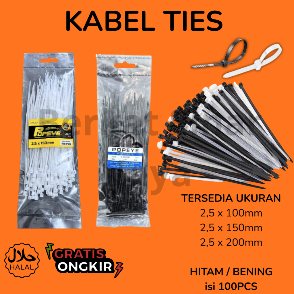 Jual Kabel Tis Plastik Premium isi 100 Pcs – Pengikat Kabel Kuat, Rapi ...