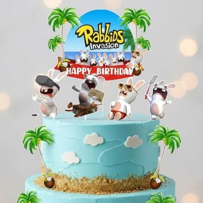 Jual TOPPER CAKE ULANG TAHUN / HIASAN KUE RABBIDS INVASION | Shopee ...