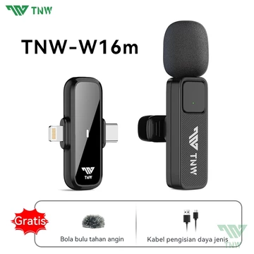 TNW W16 W17 Wireless Microphone 2 In 1 Clip On Mic Portable Microphone Mikrofon Lavalier HP