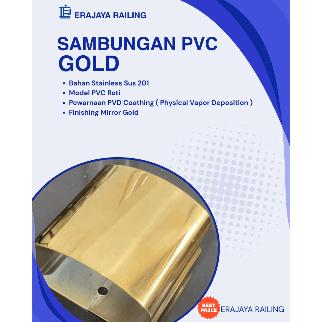 Jual SAMBUNGAN KONEKTOR HANDLE PVC GOLD / COVER SAMBUNGAN HANDRAILING ...