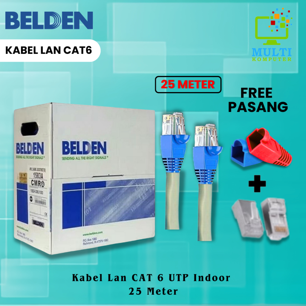 Jual Kabel LAN Belden 25 M UTP RJ45 Cat6 25 Meter | Shopee Indonesia