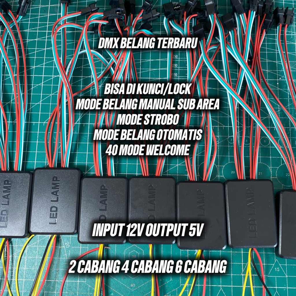 Jual MODUL LED DMX BELANG UPGRADE 2/4/6 CABANG BISA DI KUNCI INPUT 12V ...