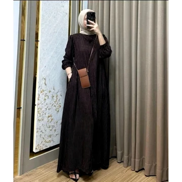 Mayza Dress Rayon Tangan Kerut A Line