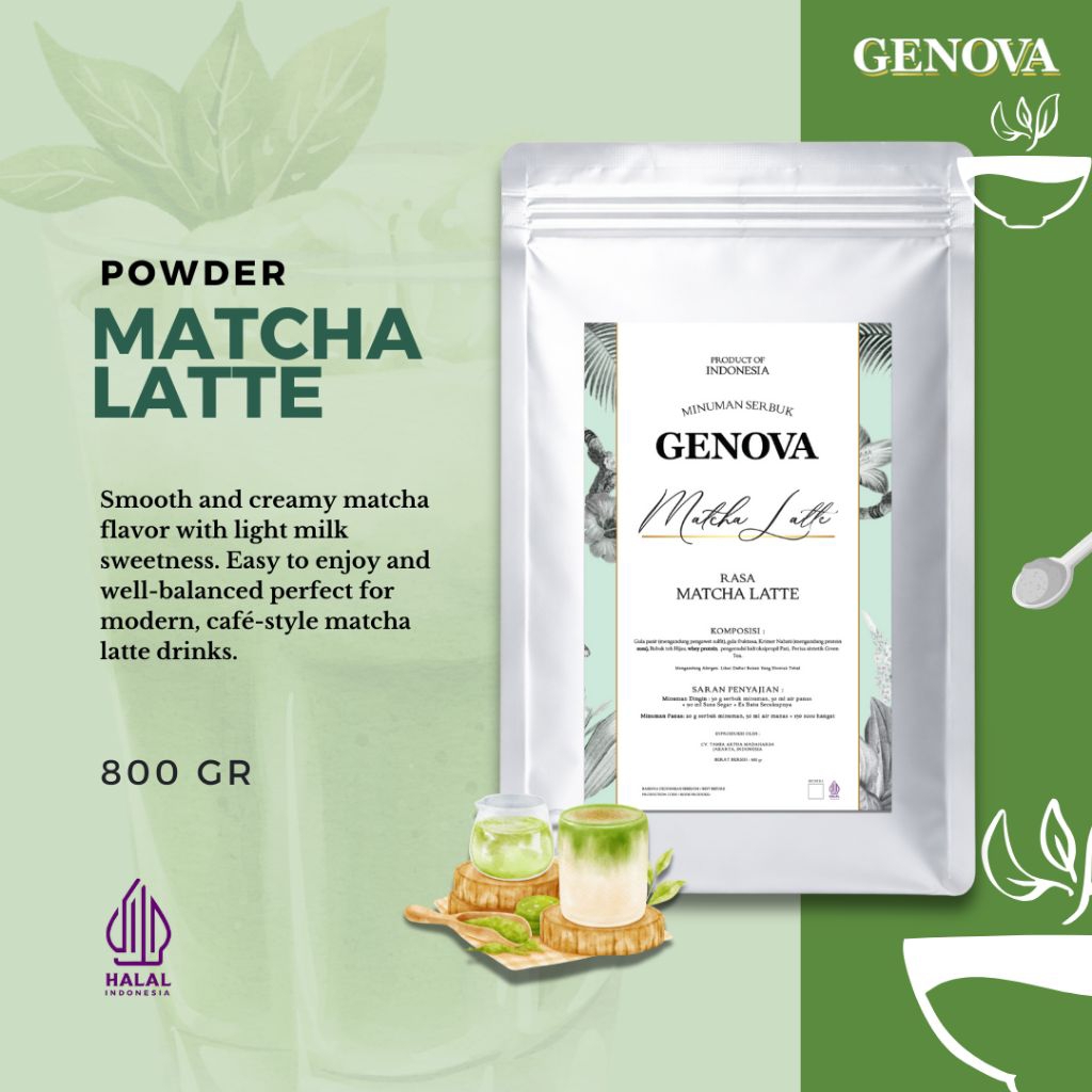 Jual Genova powder matcha latte 800gram - bubuk minuman rasa matcha ...